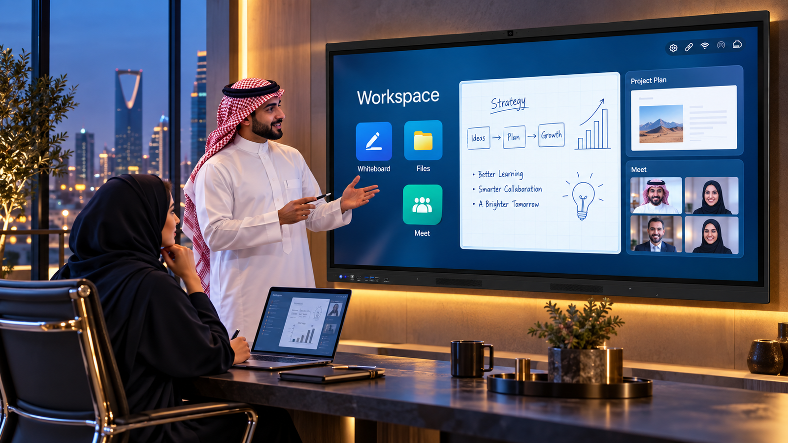 Illustrative intelligent collaboration workspace