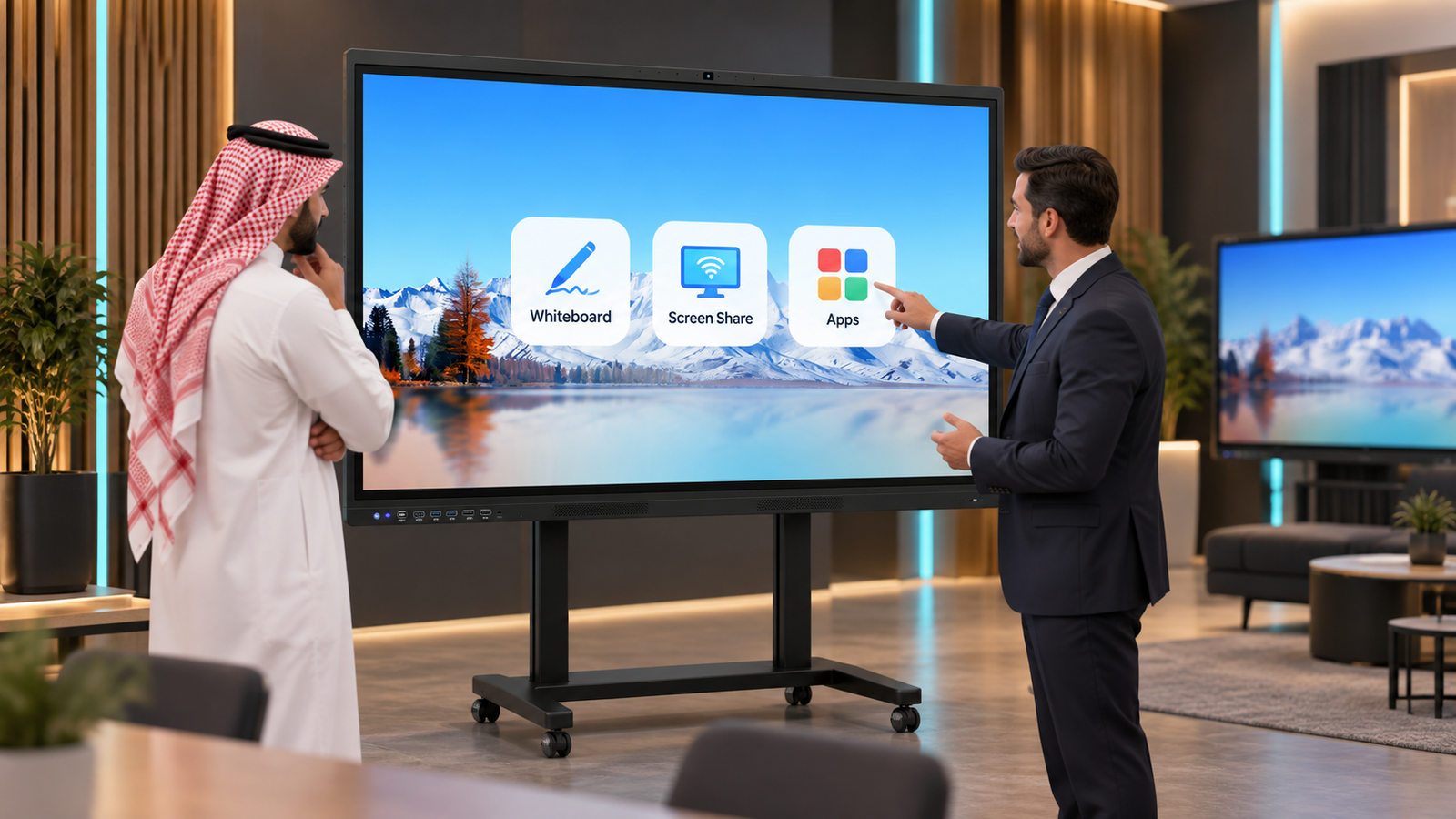 Illustrative showroom use of an interactive display